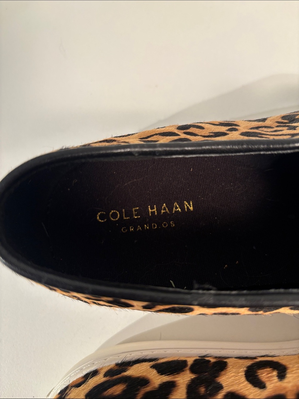 Cole Haan Leopard-Print Calf Hair Slip-On Sneakers - Tan & Black - Picture 3 of 8